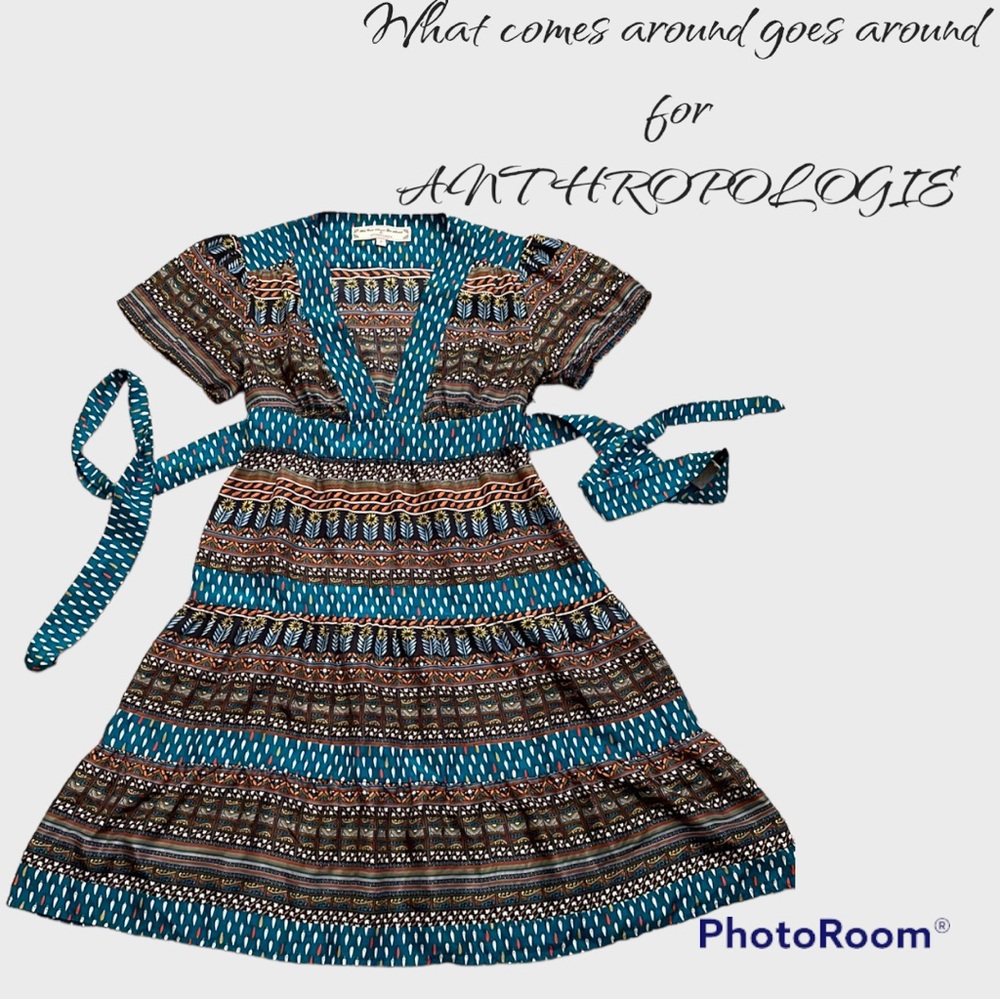 Anthropologie What goes around comes around silk dress NWOT